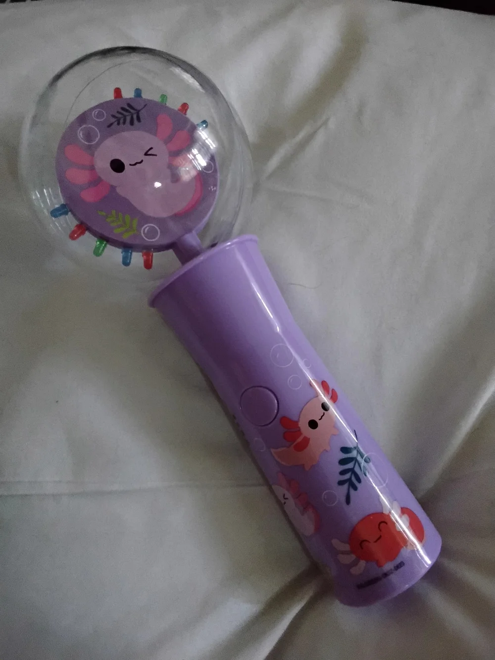 Purple Axolotl Light-Up Sensory Rattle - Kids Learning Toy